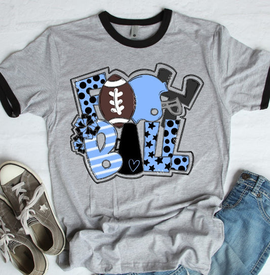 Football Word Art Columbia Blue-Lovie T Designs