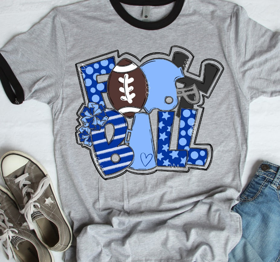 Football Word Art Columbia and Royal-Lovie T Designs