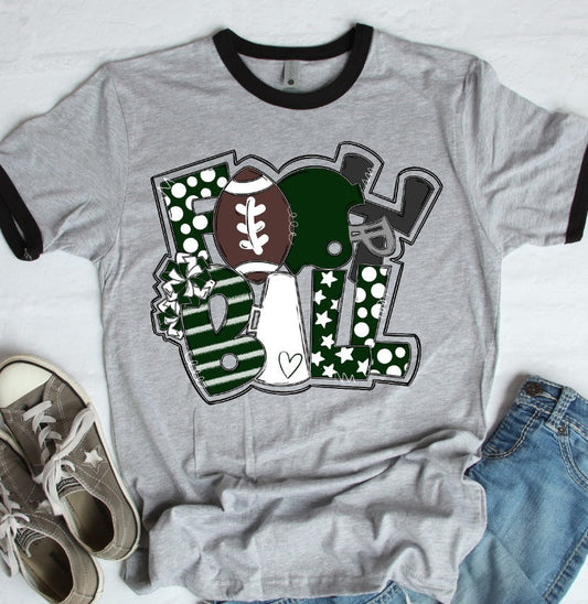 Football Word Art Dark Green-Lovie T Designs