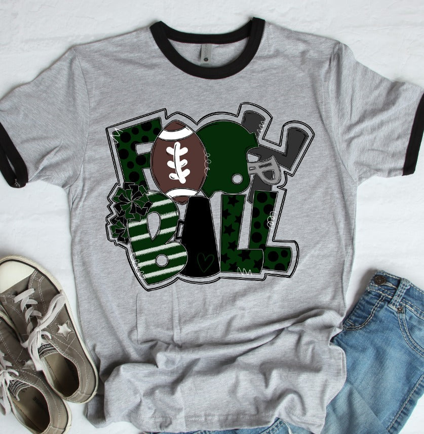 Football Word Art Dark Green-Lovie T Designs