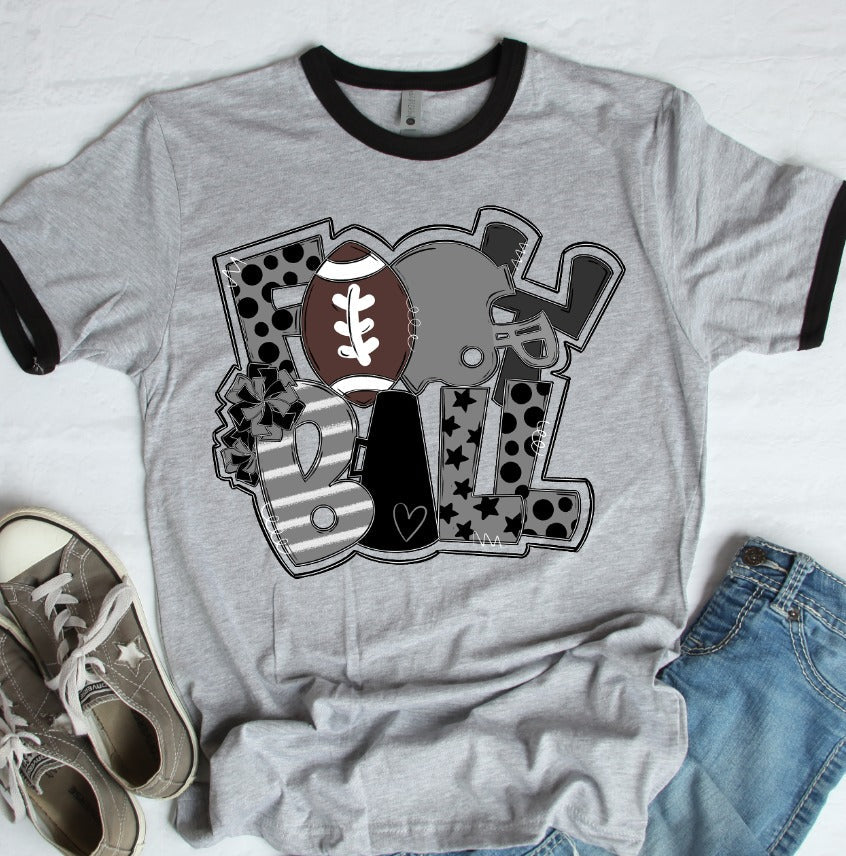 Football Word Art Gray-Lovie T Designs