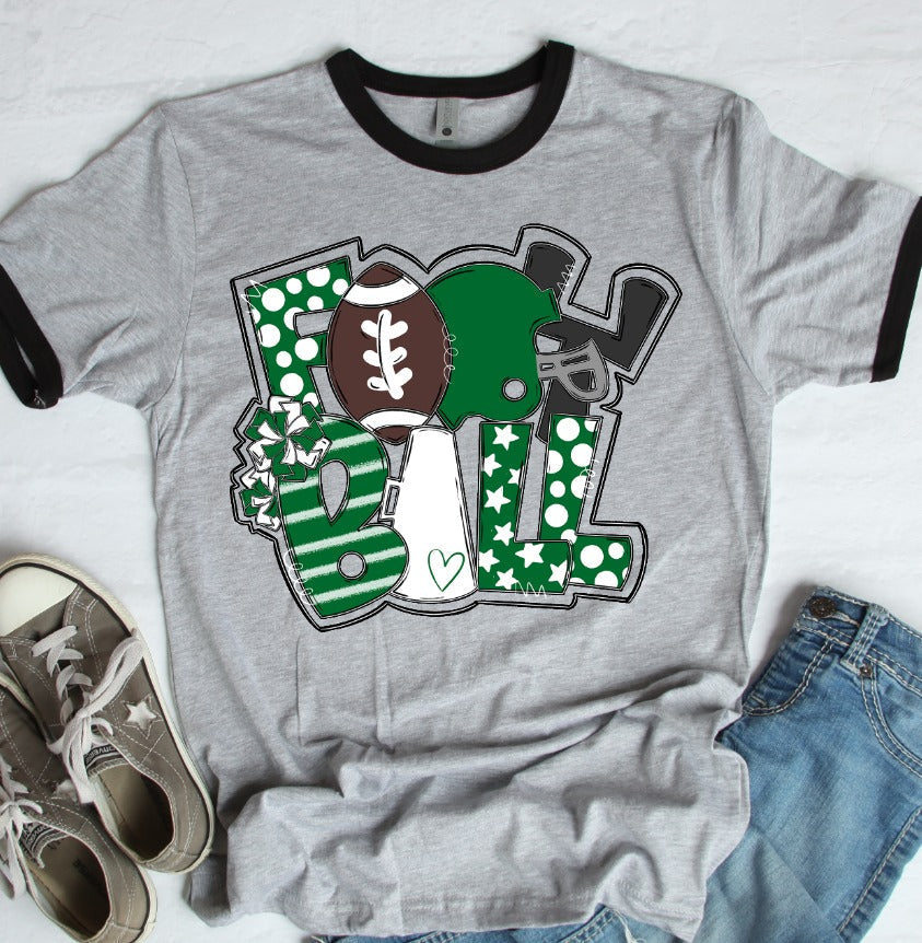 Football Word Art Kelly Green-Lovie T Designs