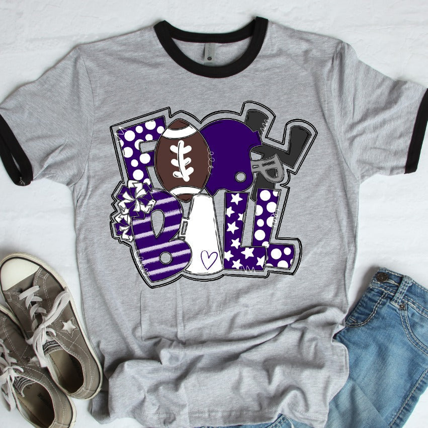 Football Word Art Purple-Lovie T Designs