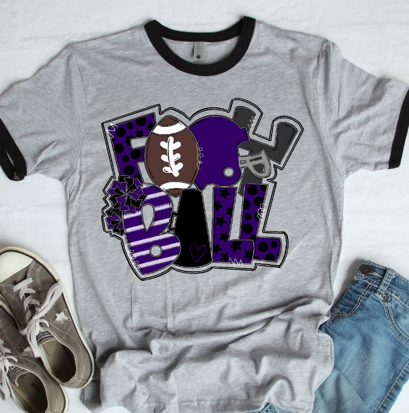 Football Word Art Purple-Lovie T Designs