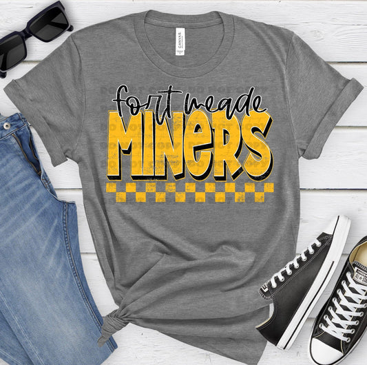 Fort Meade Miners Ath Gold Black Grunge-Lovie T Designs