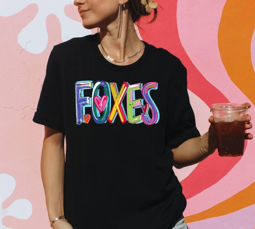 Foxes Cheery Bright-Lovie T Designs