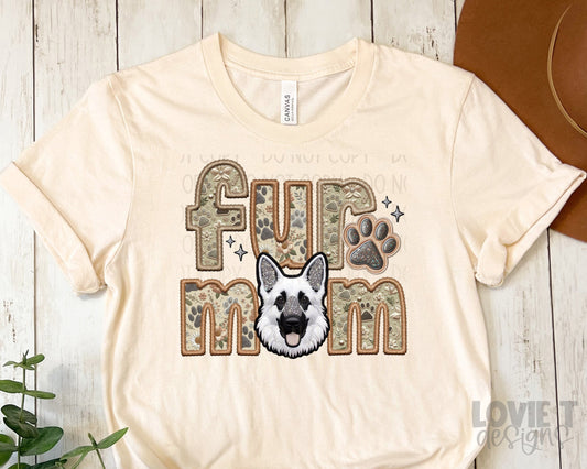 Fur Mom German Shepherd - White