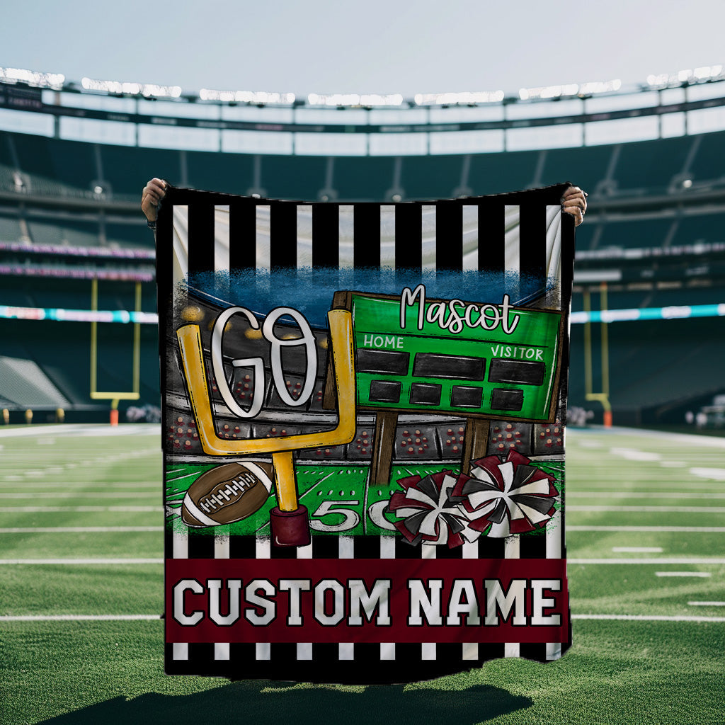 GO FOOTBALL BLANKET MAROON-Lovie T Designs