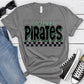 Galvez Pirates Black Dk Green Grunge-Lovie T Designs