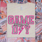 Game Day Preppy Pink Faux Embroidery Teams