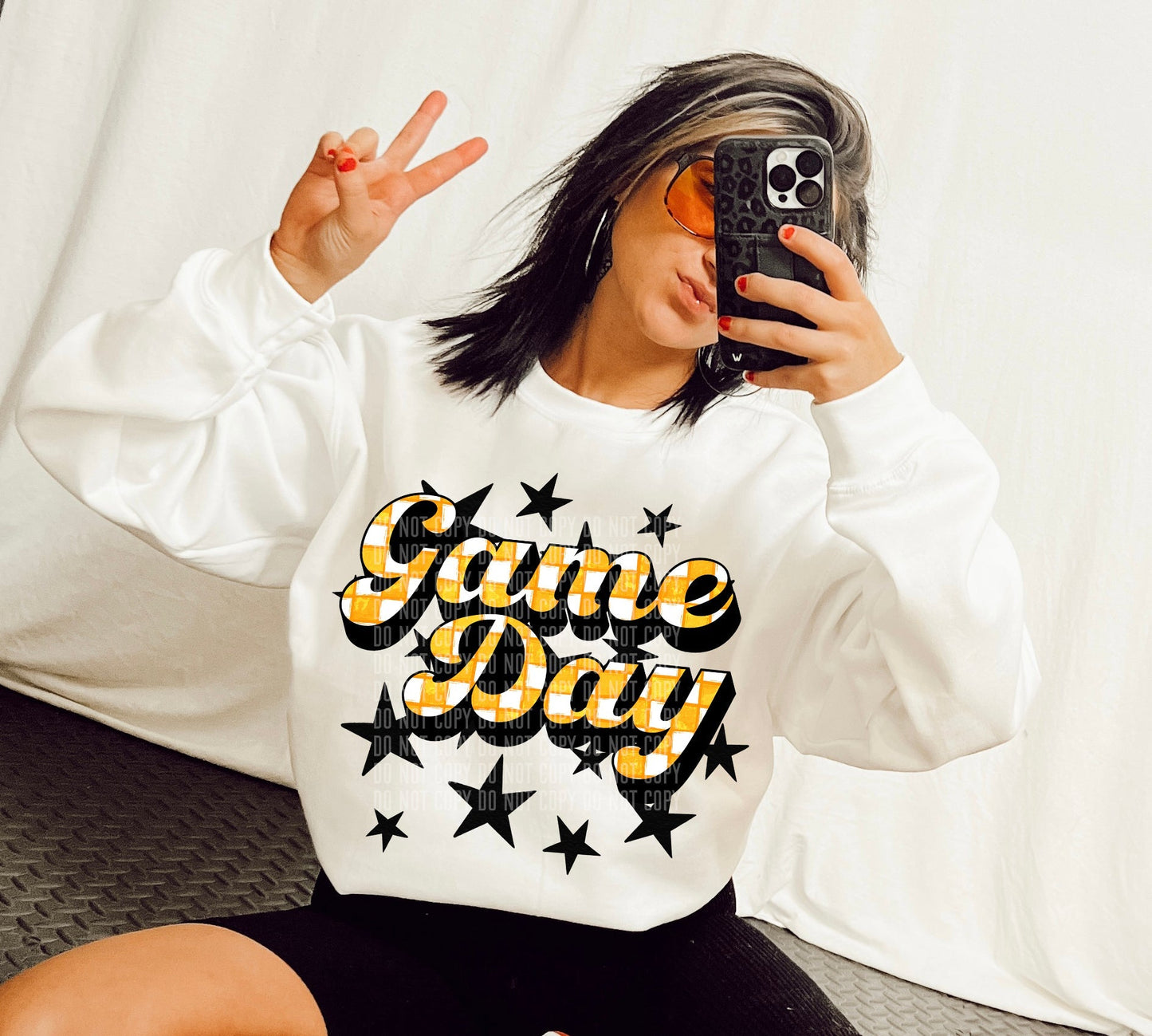 Game Day Yellow Checkers-Lovie T Designs