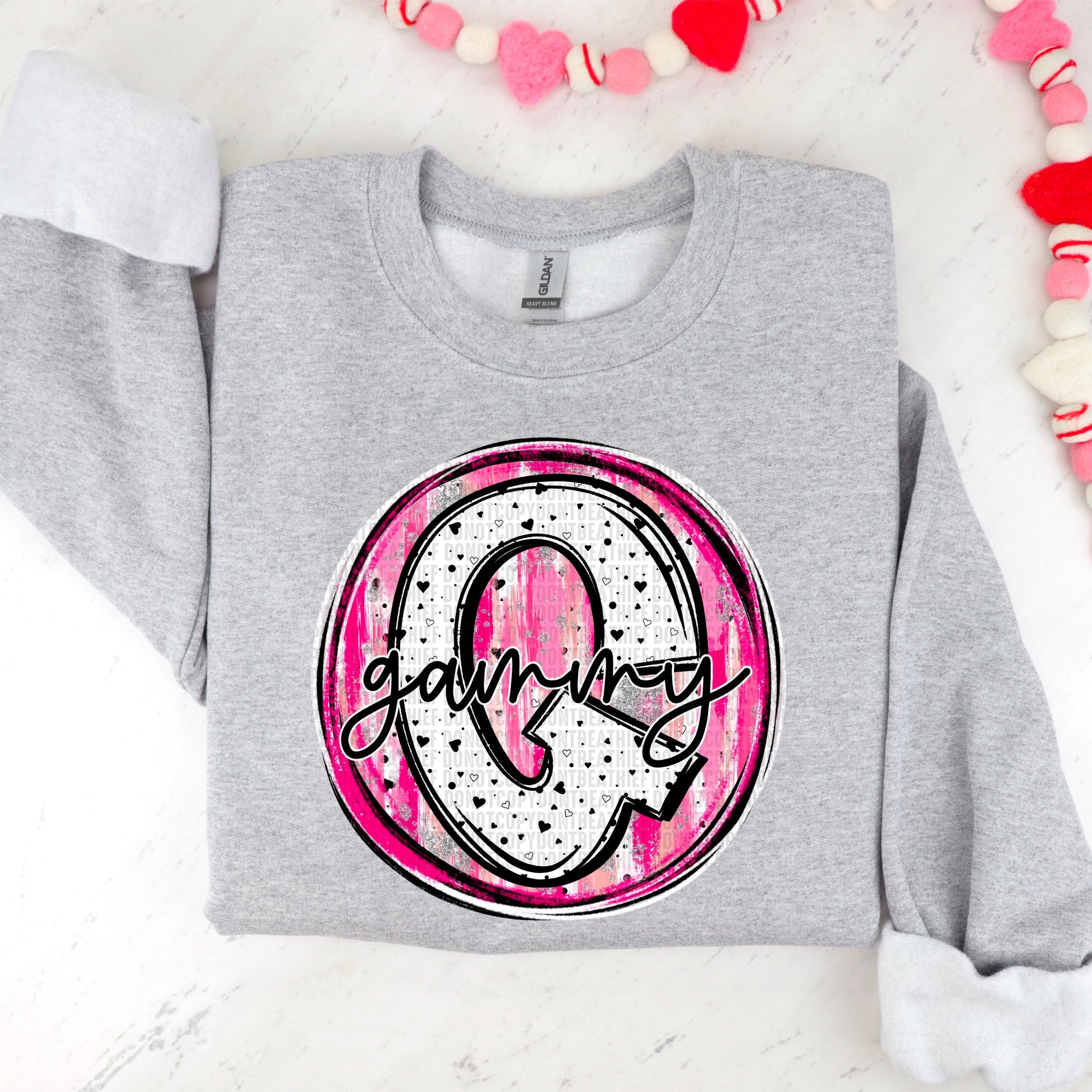 Gammy Valentine Circle Name-[DTF Transfer]-Lovie T Designs