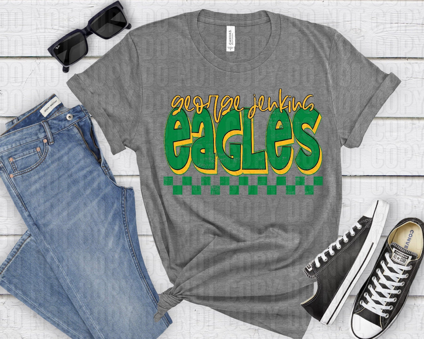 George Jenkins Eagles Gold Green Grunge-Lovie T Designs