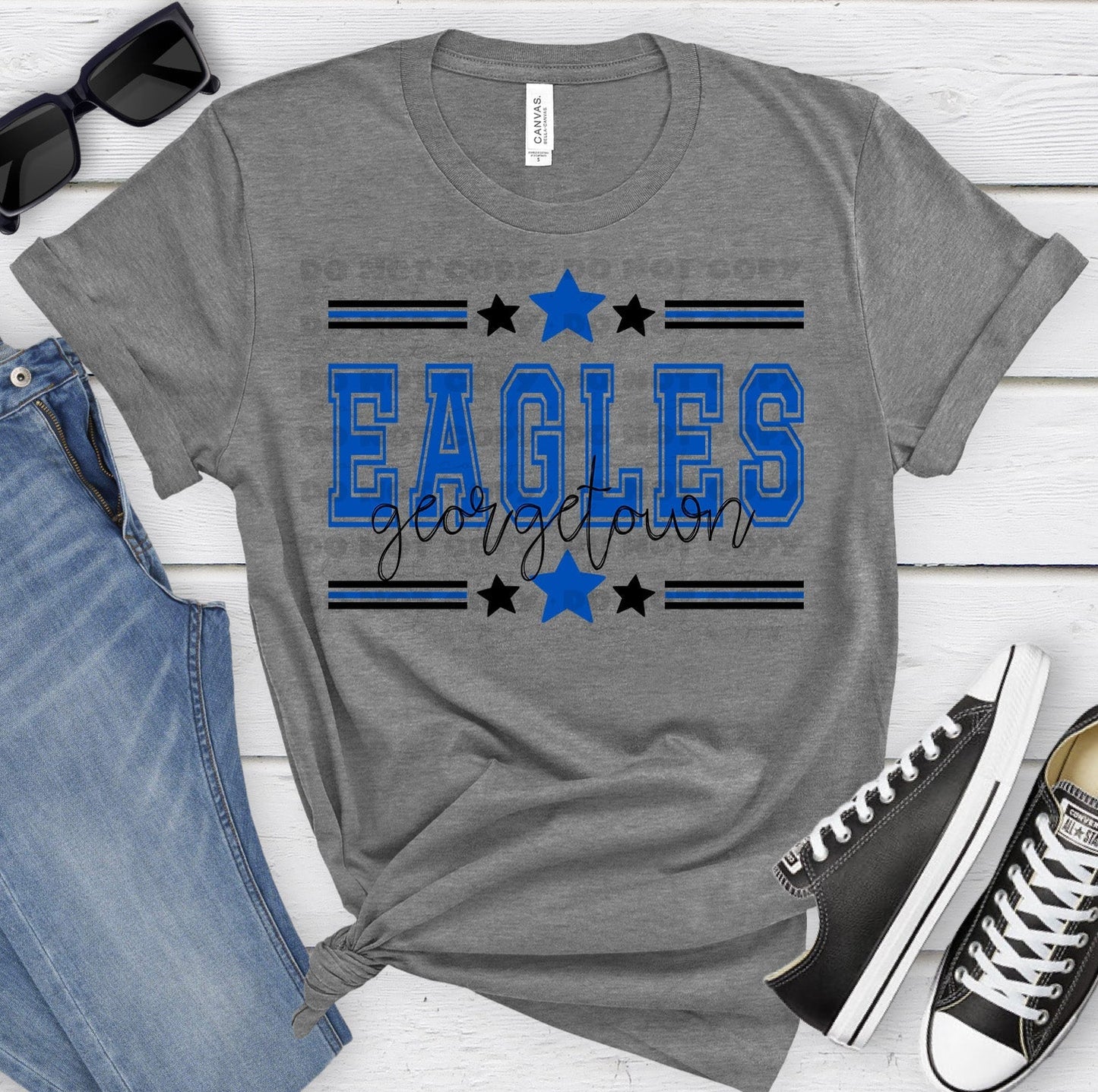 Georgetown Eagles Royal Black All Stars-Lovie T Designs