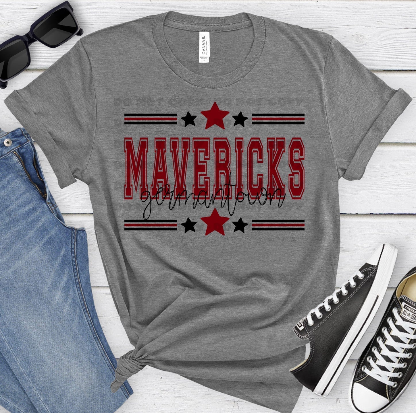 Germantown Mavericks Garnet Black All Stars-Lovie T Designs