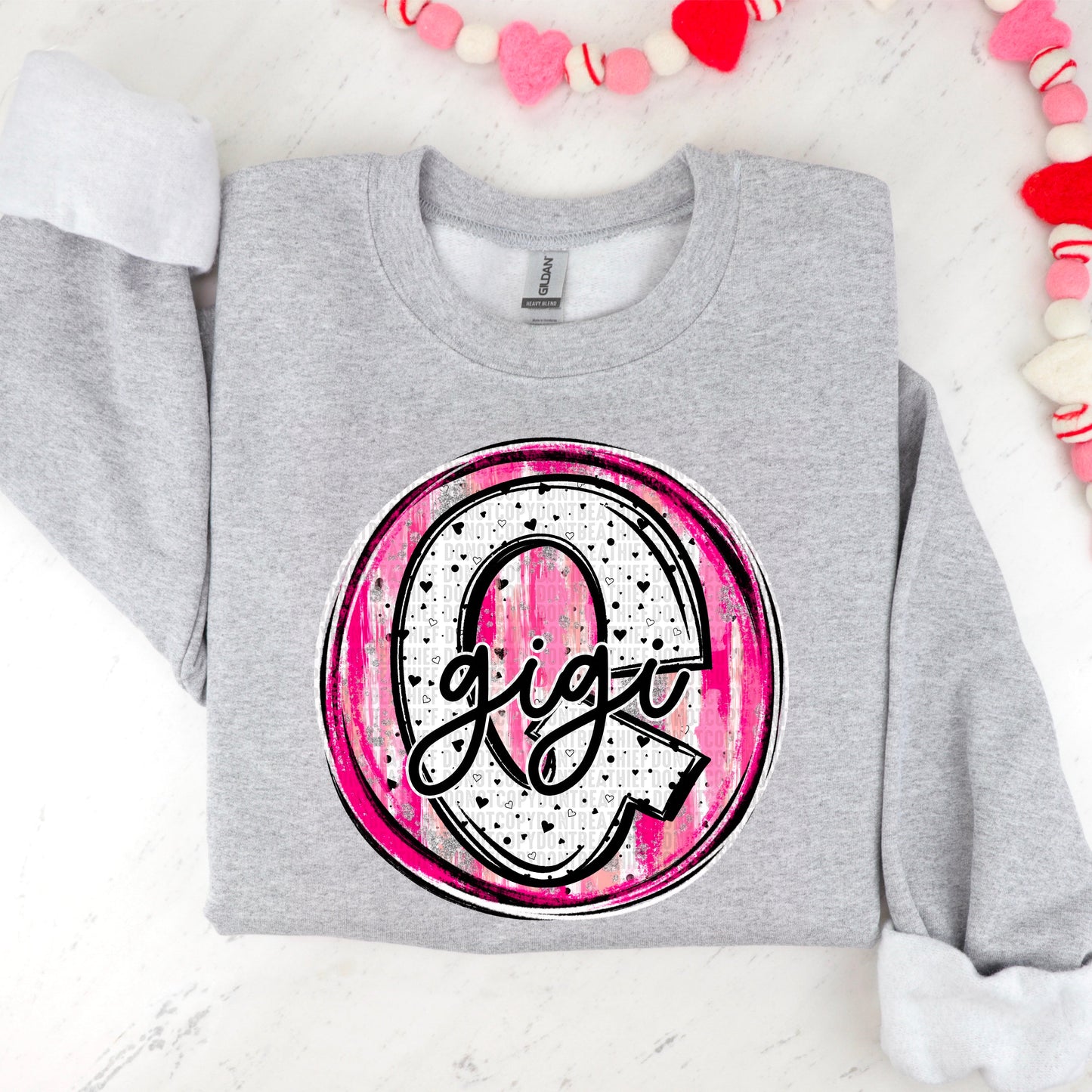 Gigi Valentine Circle Name-[DTF Transfer]-Lovie T Designs