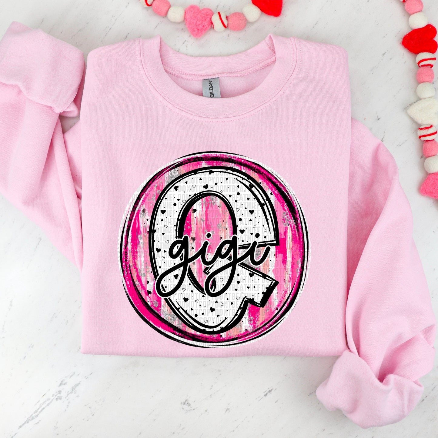 Gigi Valentine Circle Name-[DTF Transfer]-Lovie T Designs