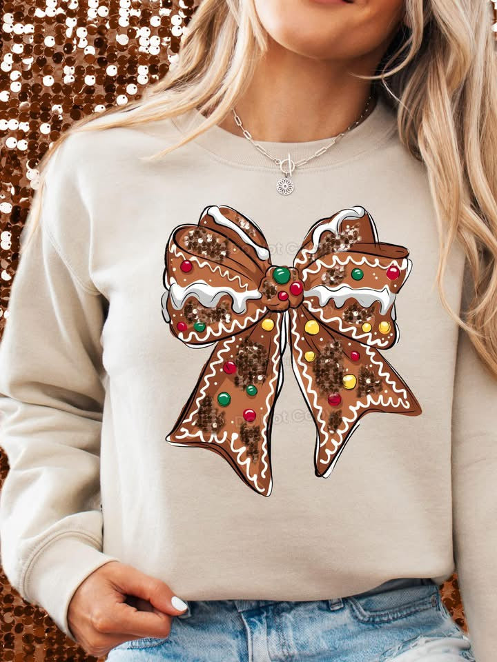 Gingerbread Bow-[DTF Transfer]-Lovie T Designs