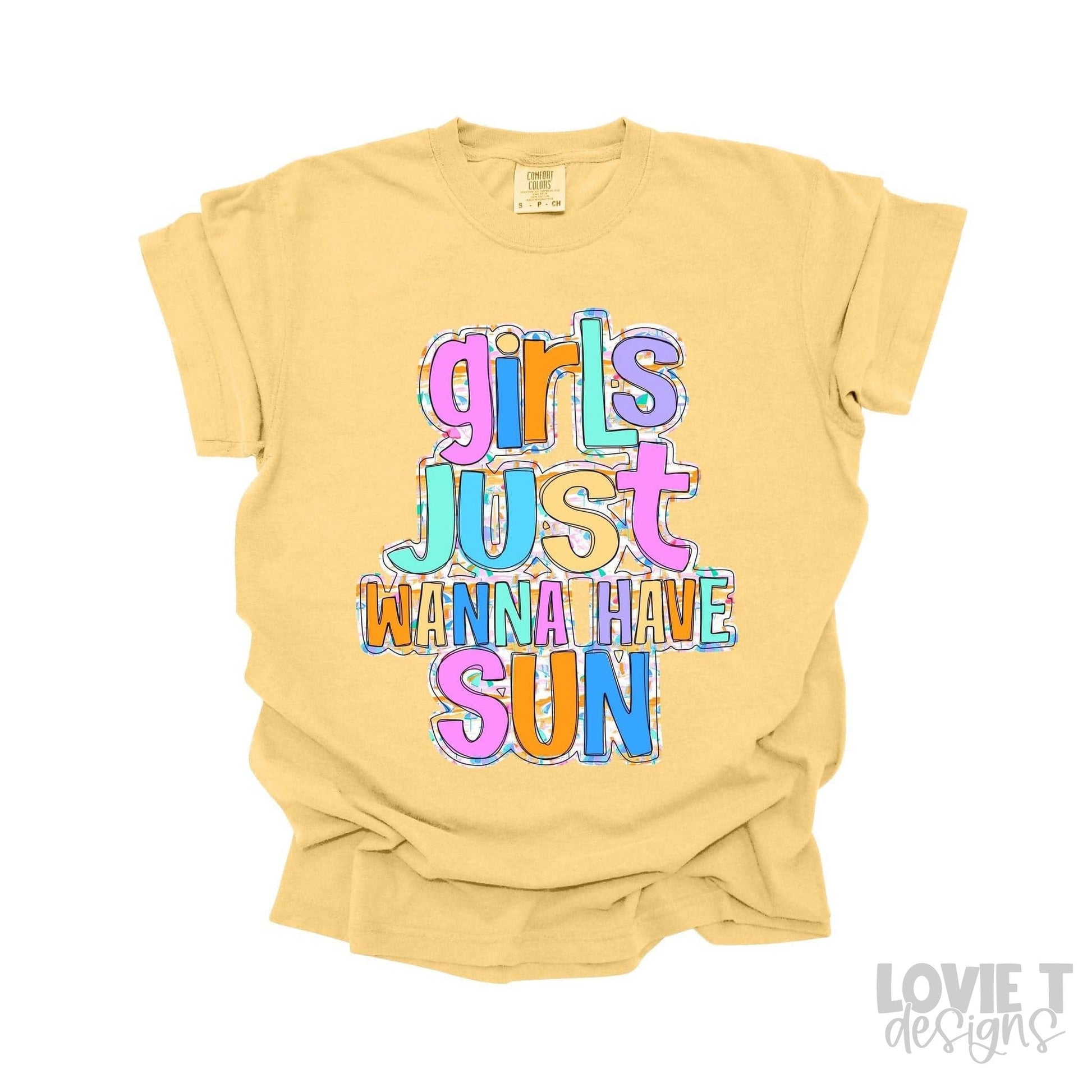 Girls Just Wanna Have Sun - Pattern Outline-Lovie T Designs