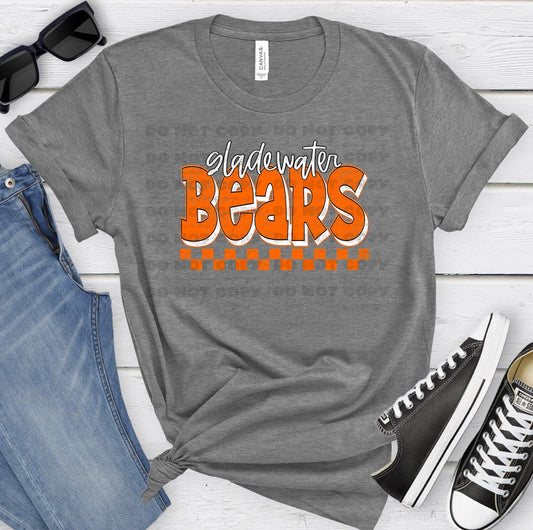 Gladewater Bears Orange White Grunge-Lovie T Designs