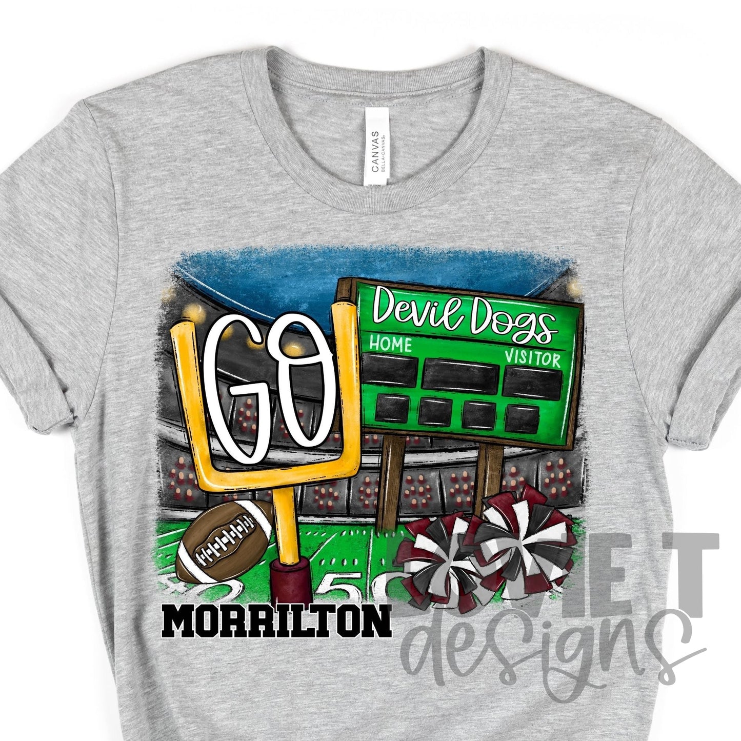Go Morrilton Devil Dogs Maroon-Lovie T Designs