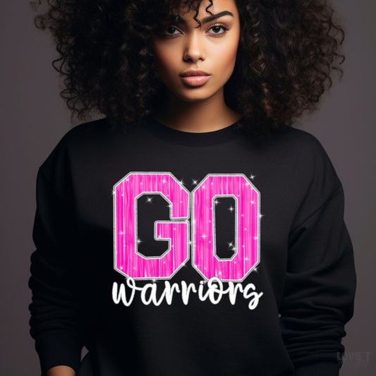 Go Warriors Pink Sparkle-Lovie T Designs