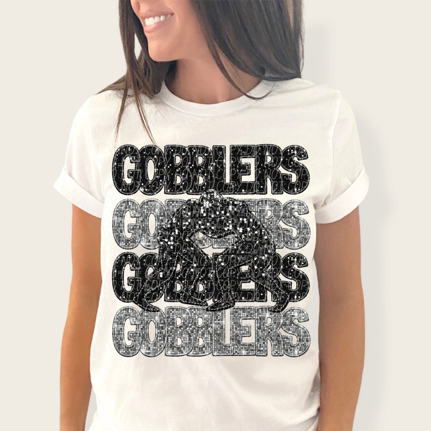 Gobblers Black Silver-[DTF Transfer]-Lovie T Designs