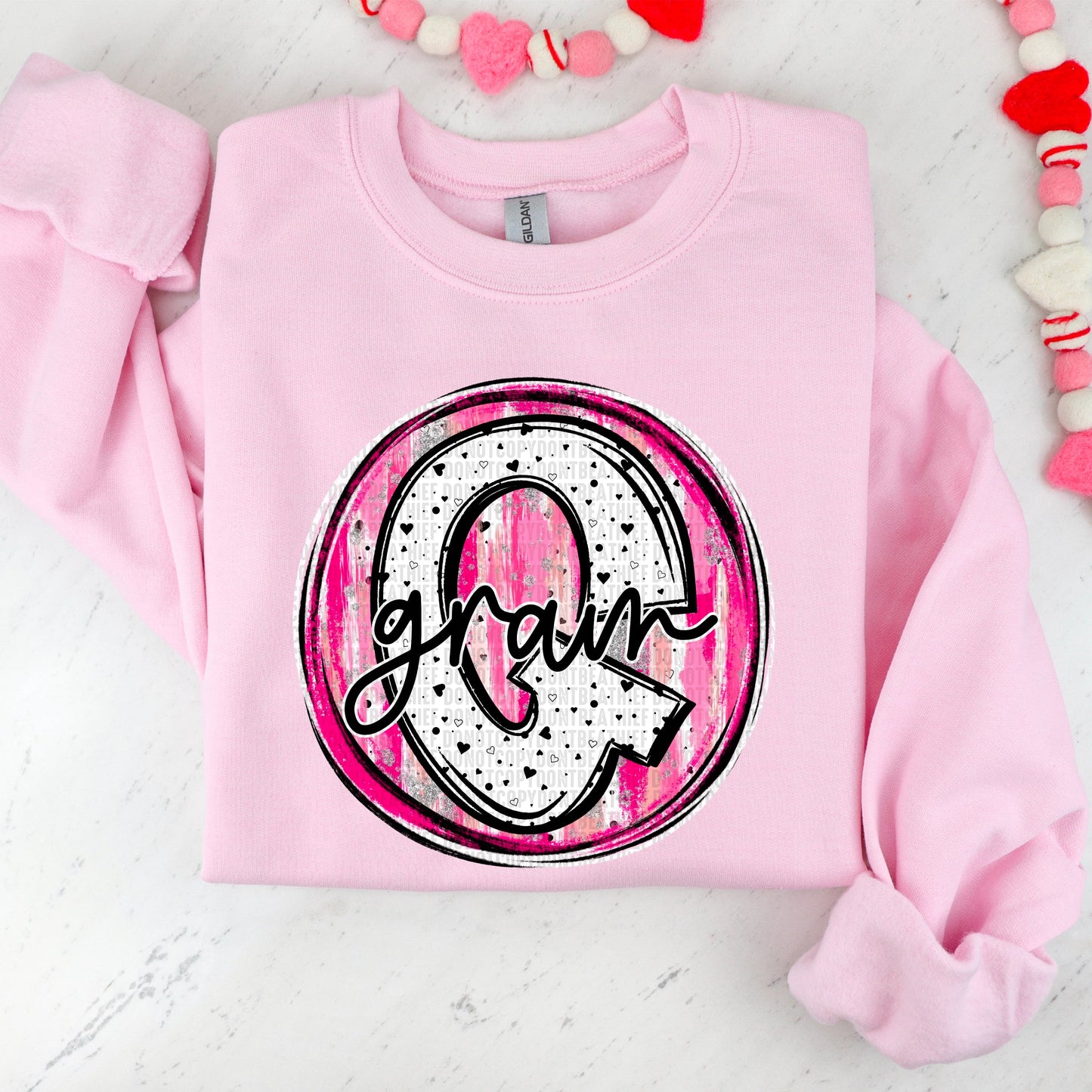 Gram Valentine Circle Name-[DTF Transfer]-Lovie T Designs