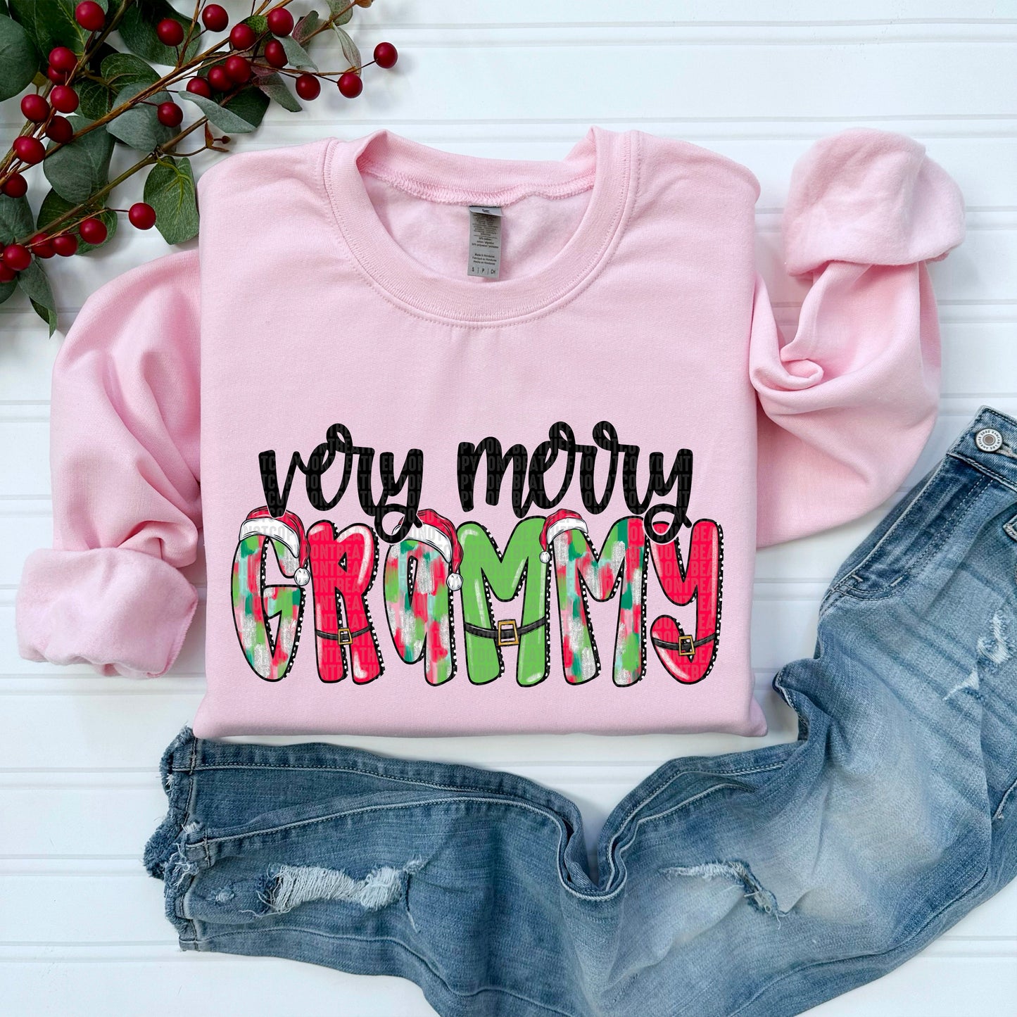 Grammy Very Merry Pink Name-Lovie T Designs