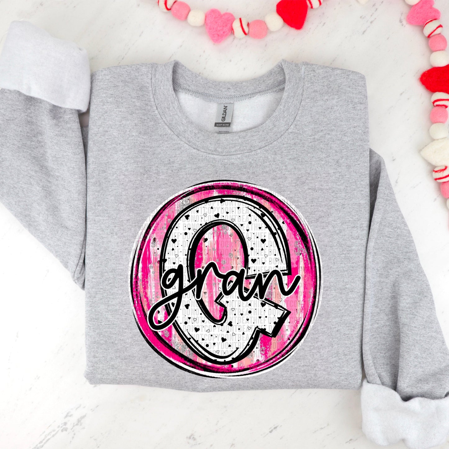 Gran Valentine Circle Name-[DTF Transfer]-Lovie T Designs