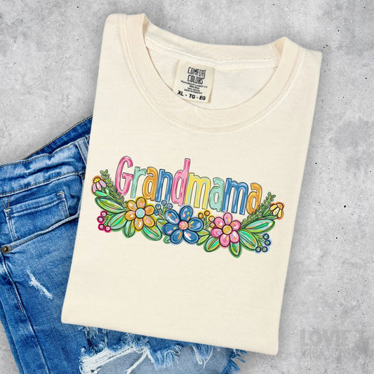 Grandmama Spring Floral Mother's Day-Lovie T Designs