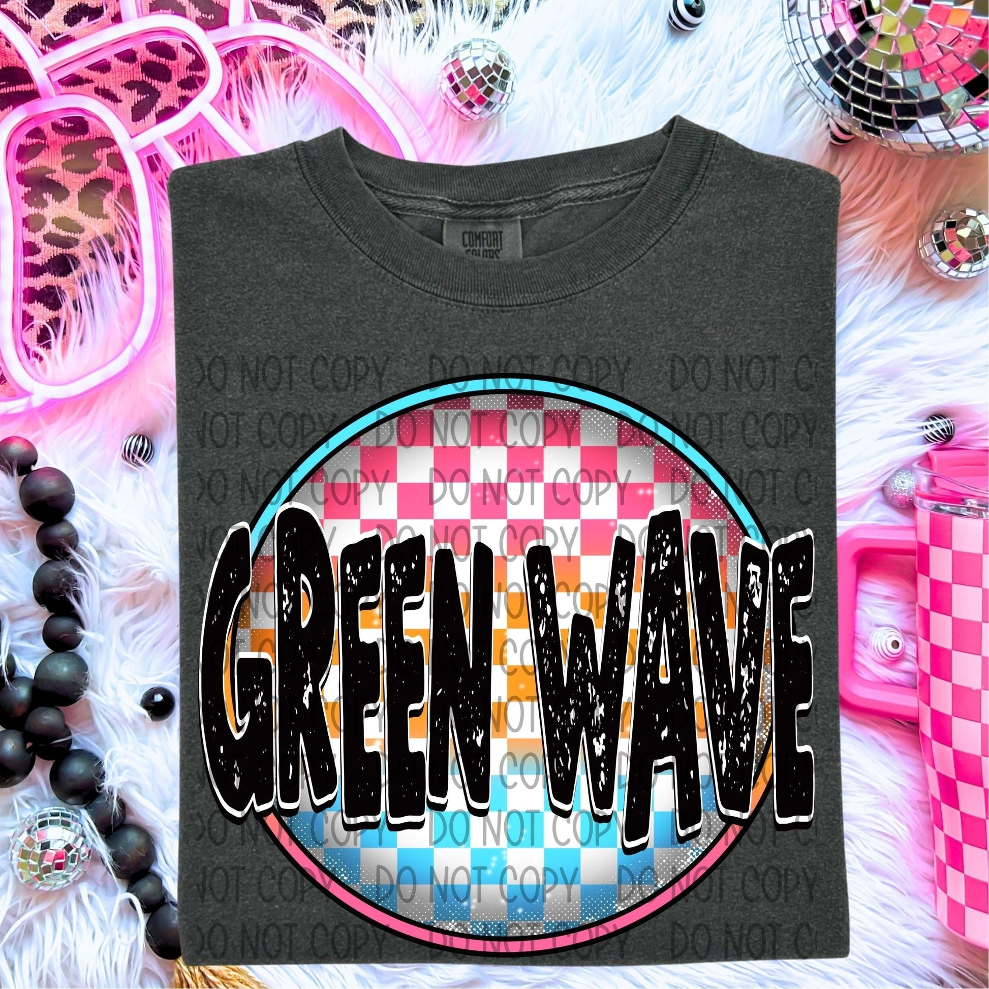 Green Wave Neon Circle Mascots-Lovie T Designs