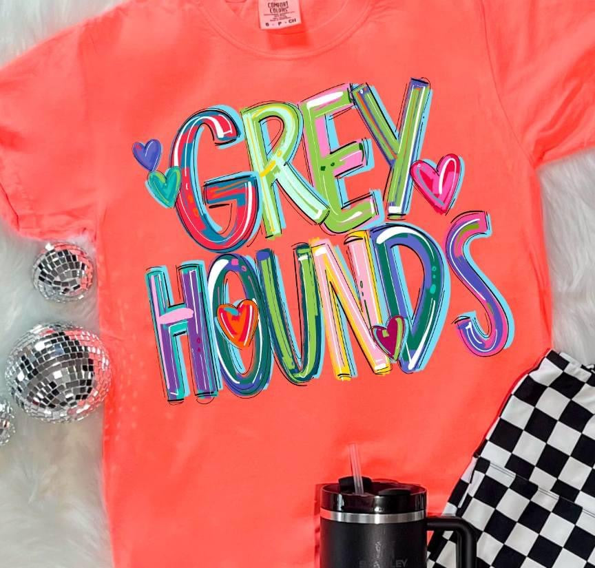 Greyhounds Cheery Bright-Lovie T Designs