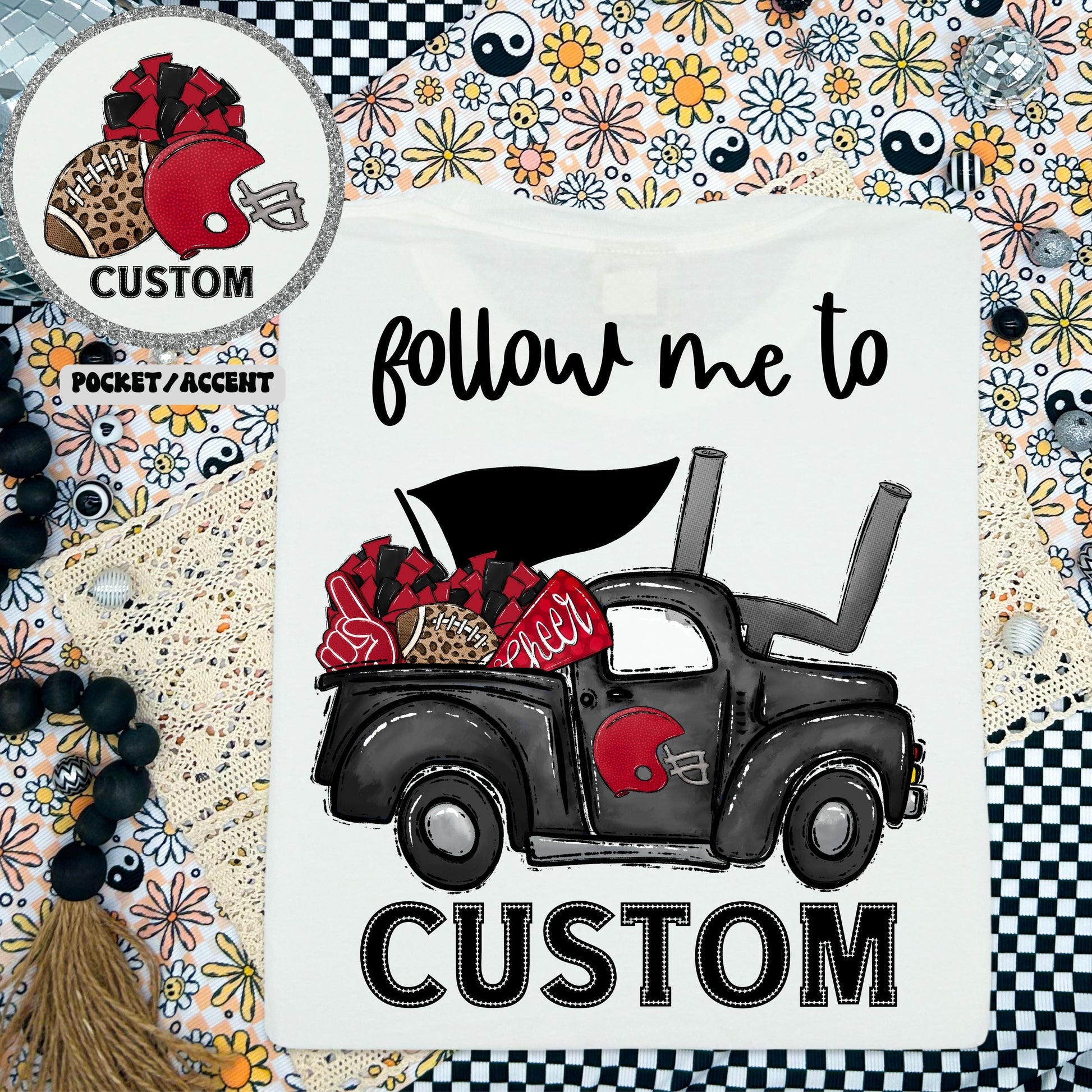 HOCO TRUCK RED AND BLACK FRONT + BACK-Lovie T Designs