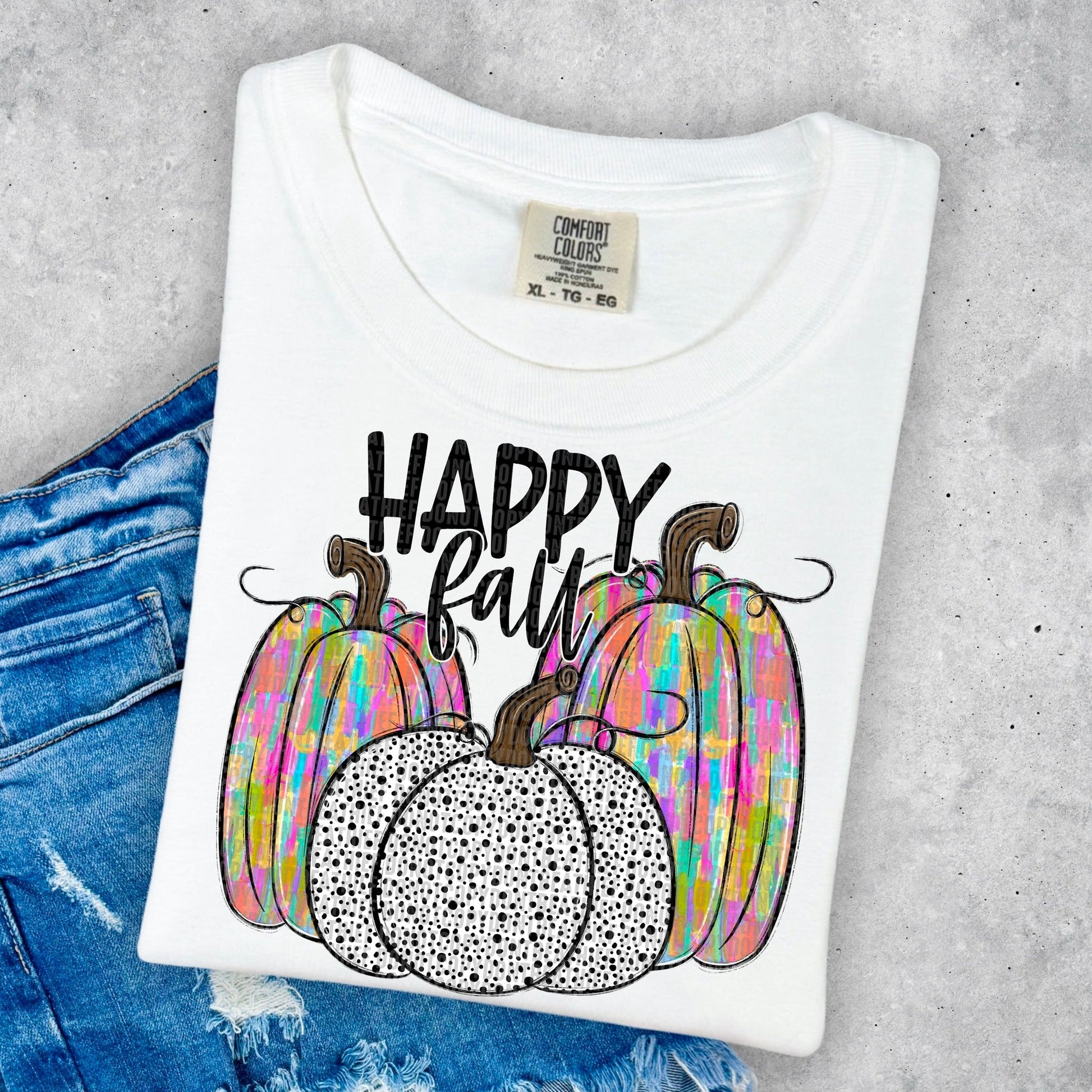 Happy Fall Dalmatian and Colorful Pumpkins-Lovie T Designs