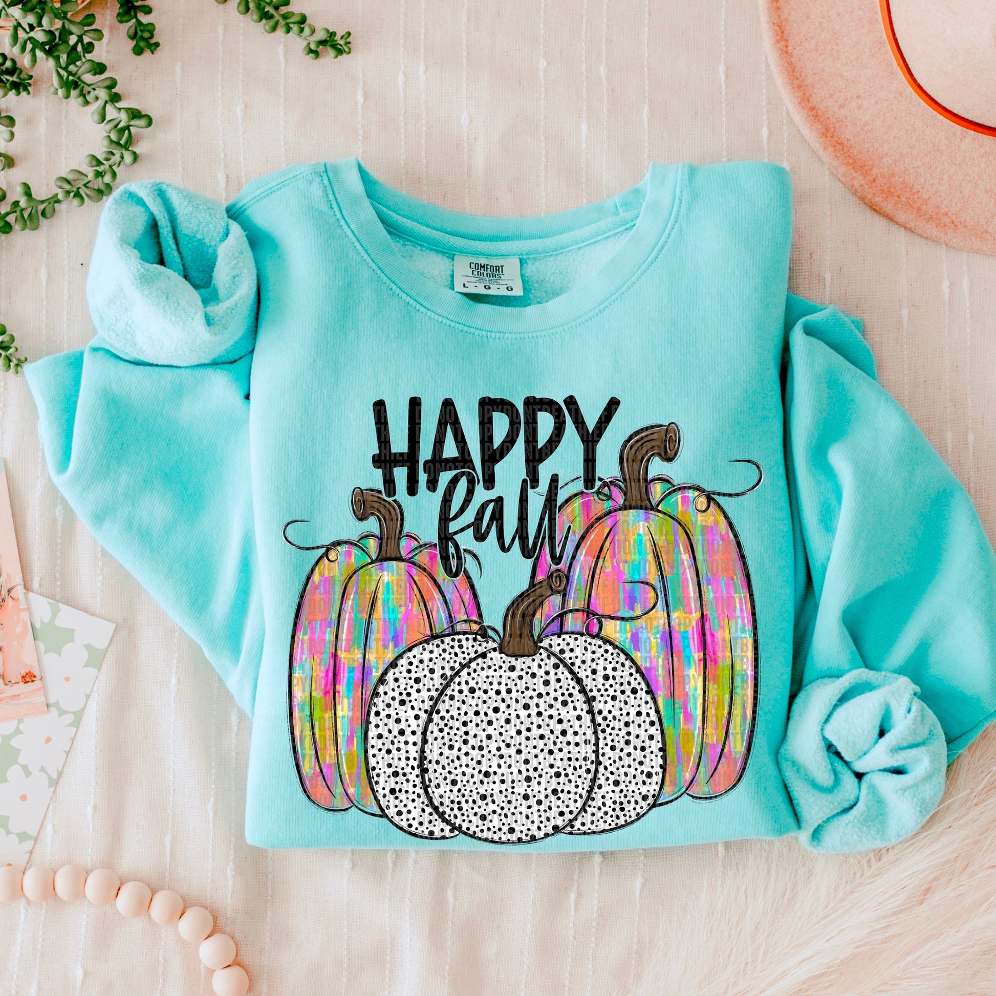 Happy Fall Dalmatian and Colorful Pumpkins-Lovie T Designs