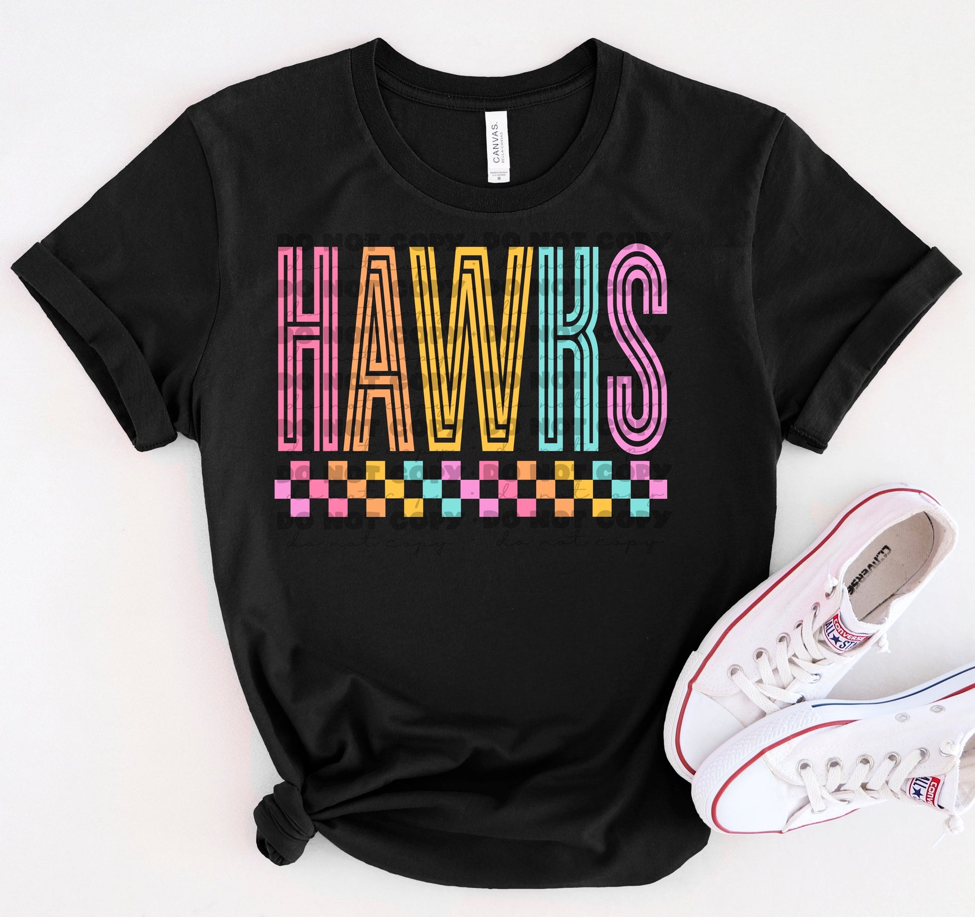 Hawks Colorful Line Mascot-Lovie T Designs