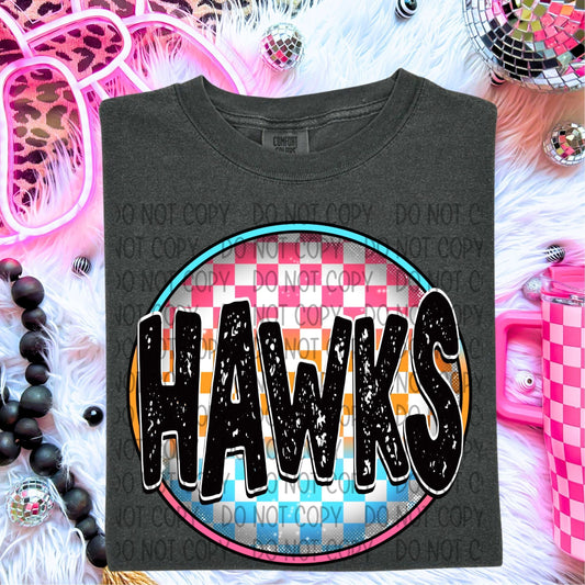 Hawks Neon Circle Mascots-Lovie T Designs