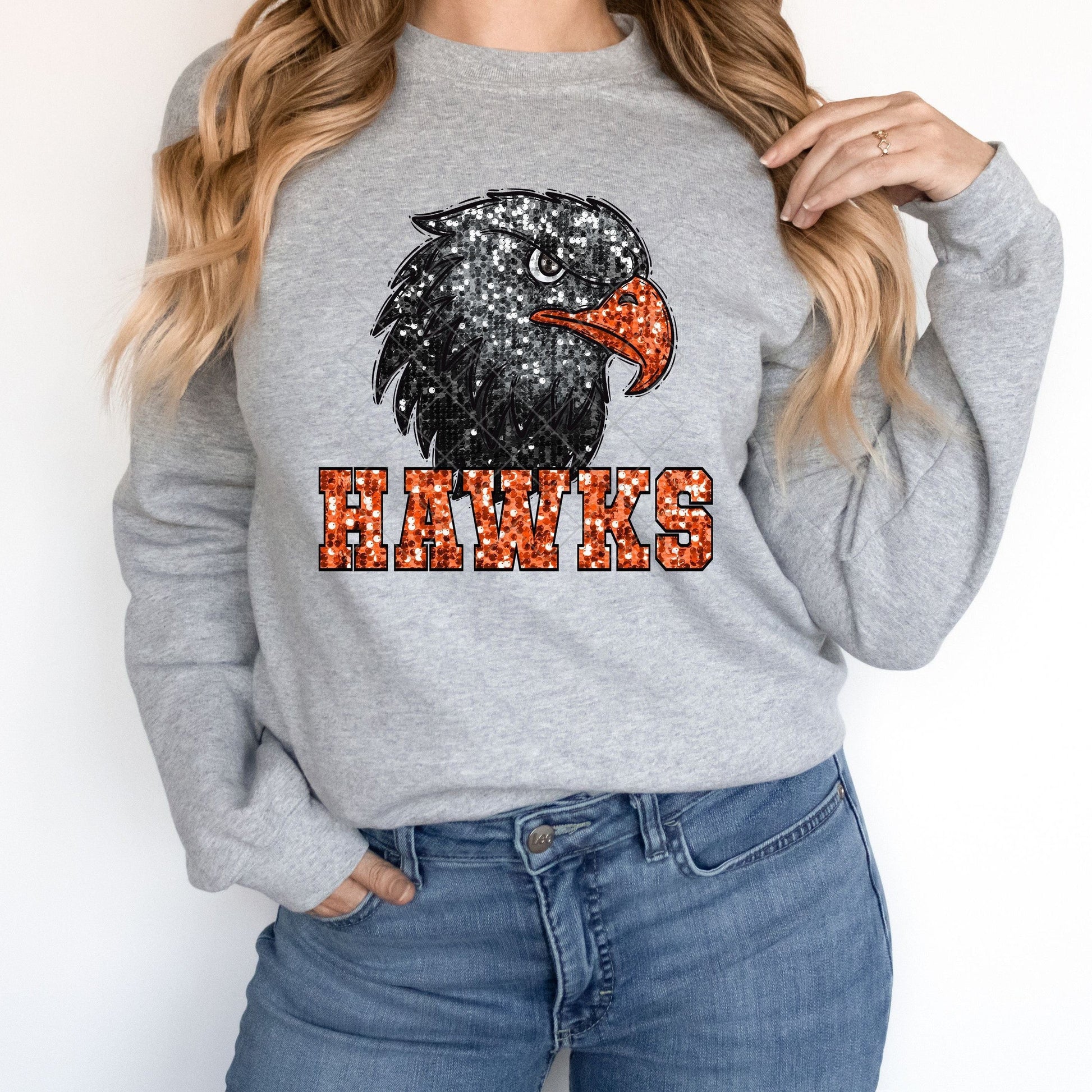 Hawks Orange Sequin