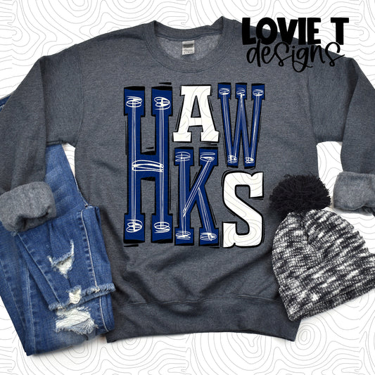 Hawks Royal Blue and White