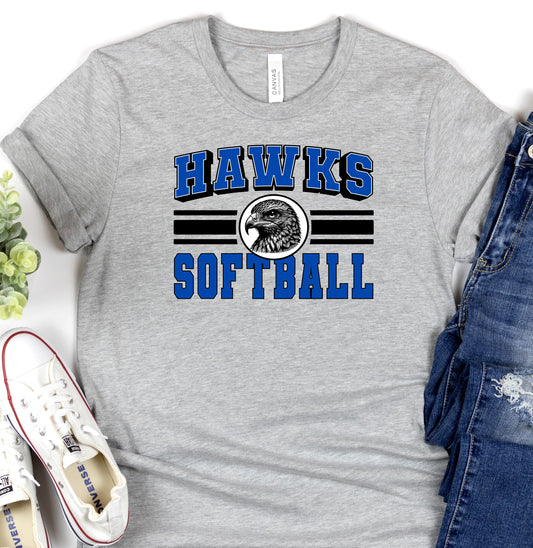 Hawks Sport Stripe Black Royal Softball-Lovie T Designs