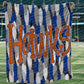 Hawks Funky Serif Orange and Blue Blanket