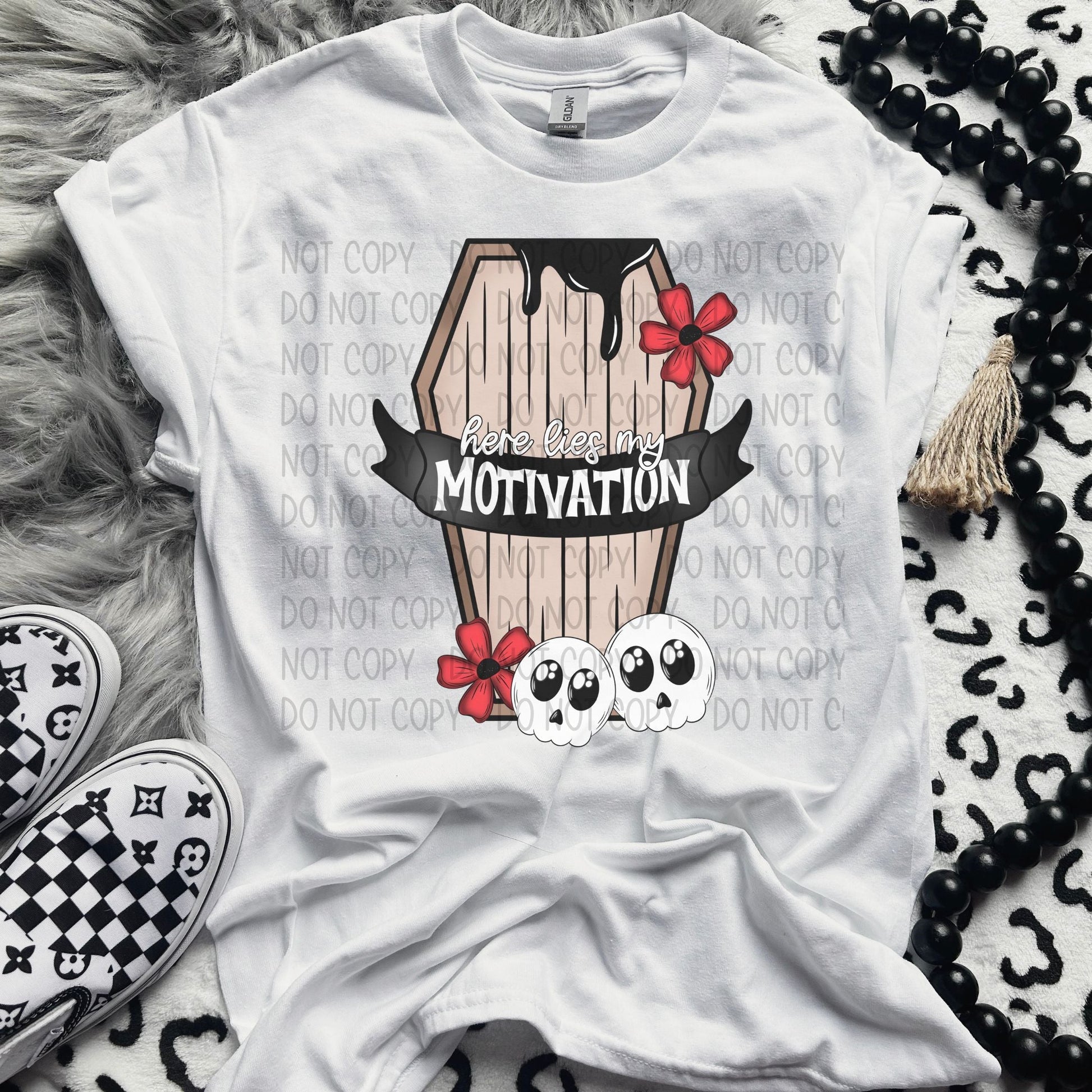 Here Lies My Motivation-Lovie T Designs