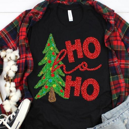 Ho Ho Ho Faux Sequins-Lovie T Designs