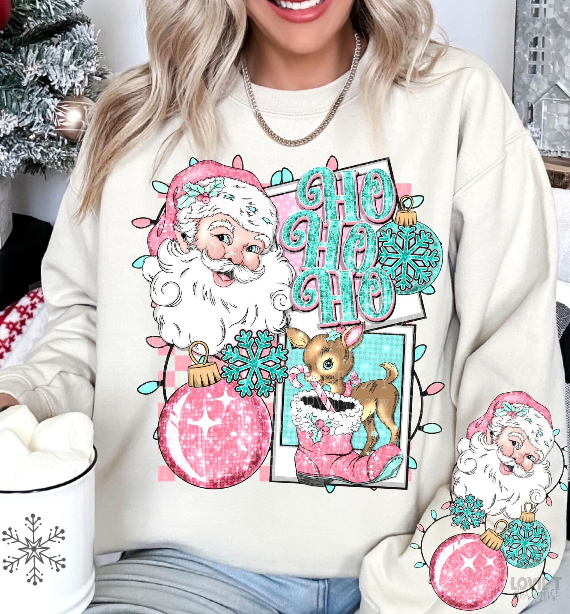 Ho Ho Ho Pink Santa-Lovie T Designs