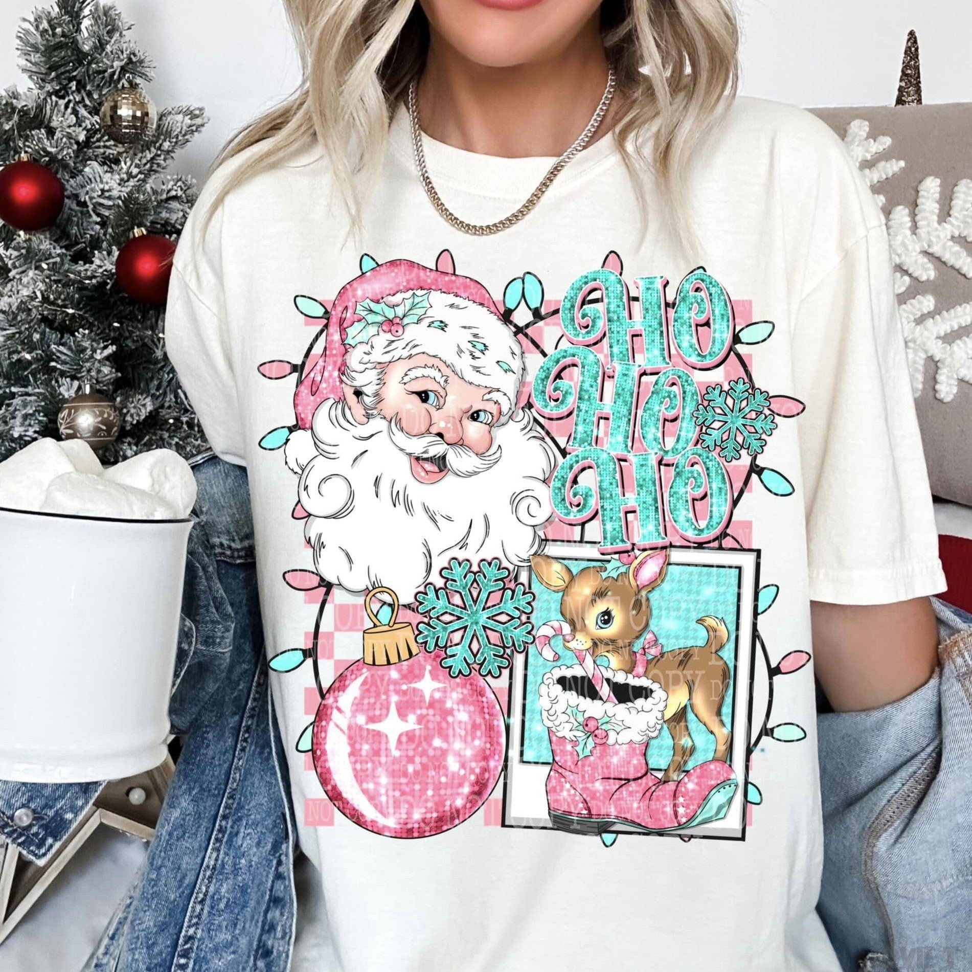 Ho Ho Ho Pink Santa-Lovie T Designs