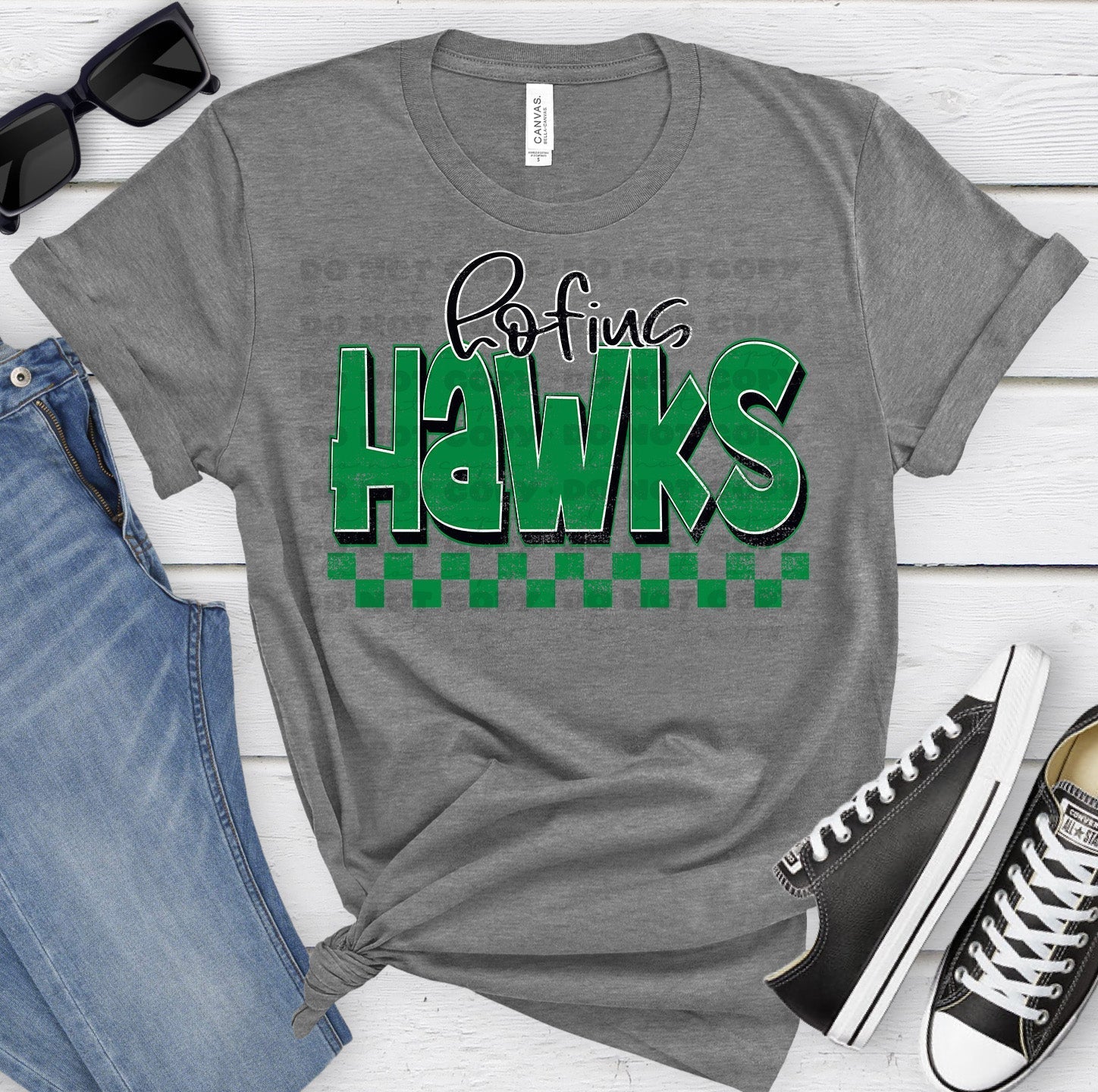 Hofius Hawks Green Black Grunge-Lovie T Designs