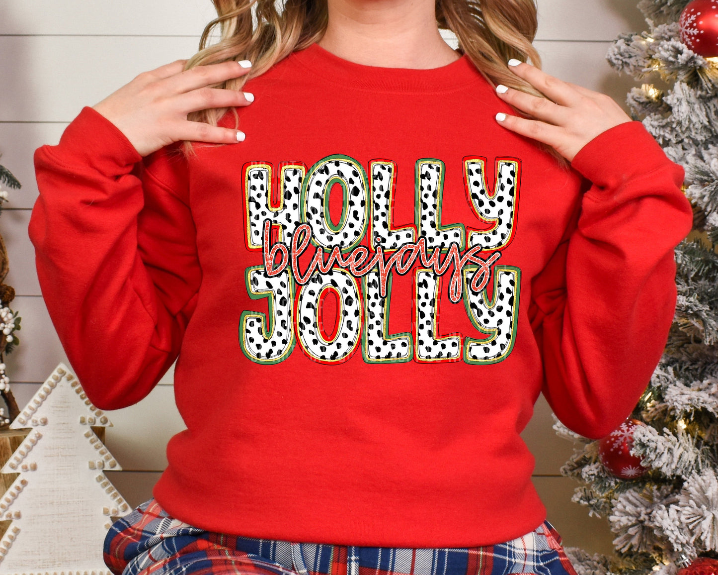 Holly Jolly Bluejays Dotty-[DTF Transfer]-Lovie T Designs