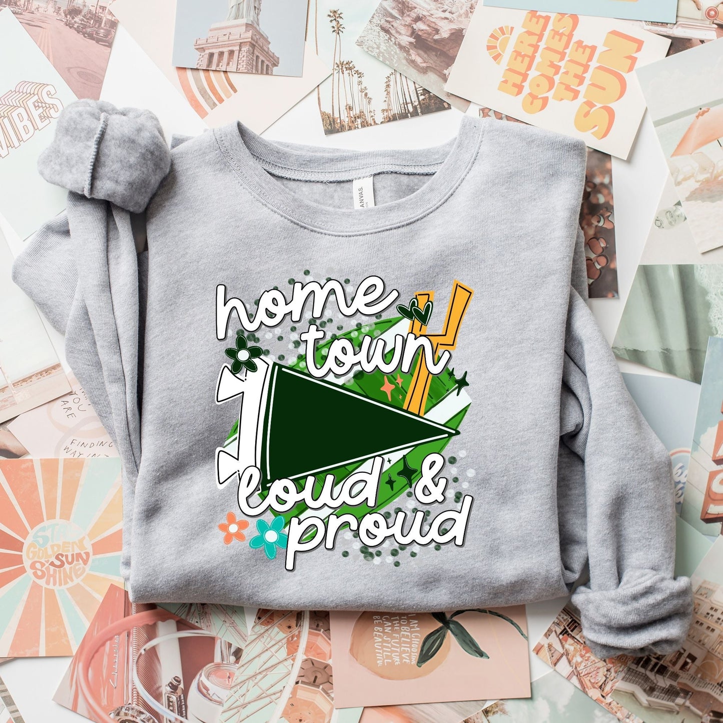 Home Town- Loud & Proud Dark Green-Lovie T Designs