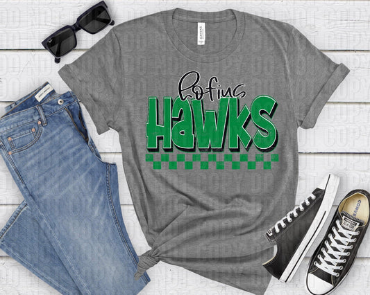 Horizon Hawks Black Green Grunge-Lovie T Designs